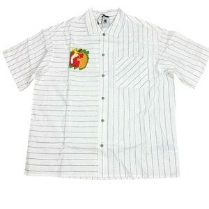 Element White Striped Shirt with Apple Embroidery